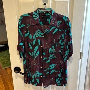All Saints relaxed, fit short sleeve button up size large